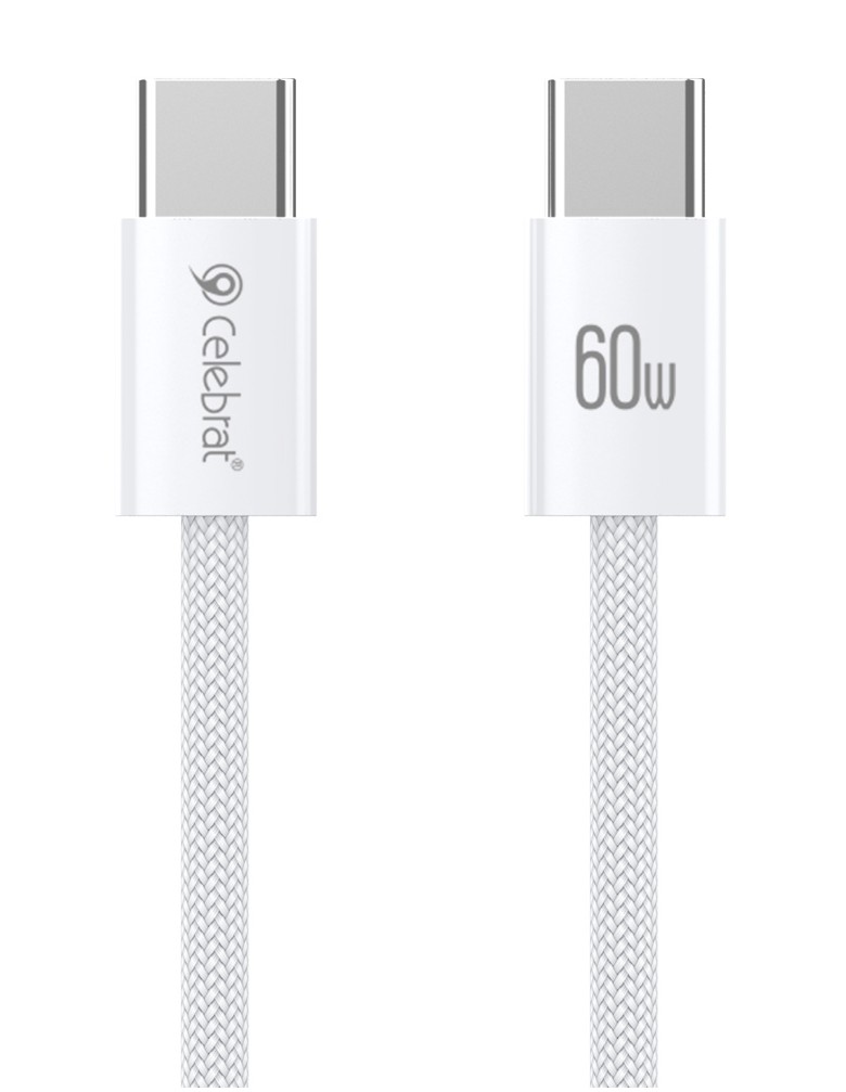 CELEBRAT καλώδιο USB-C U600, 60W, 480Mbps, 1m, λευκό