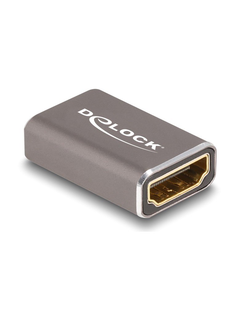 DELOCK αντάπτορας HDMI 60078 με Ethernet, 8K/60Hz, μεταλλικός, γκρι