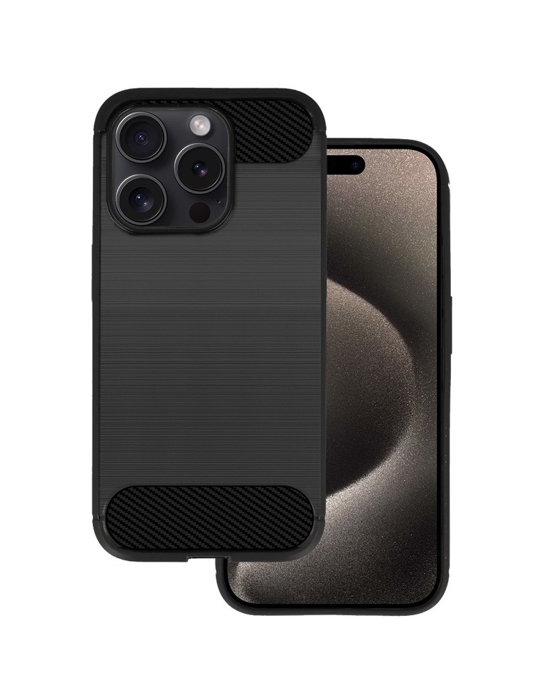 POWERTECH θήκη Carbon MOB-1929 για iPhone 15 Pro, μαύρη