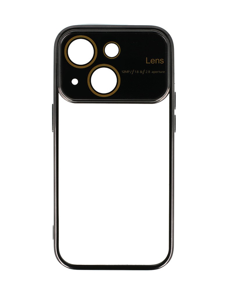 POWERTECH θήκη Electro Lens MOB-1944 για iPhone 15, διάφανη-μαύρη