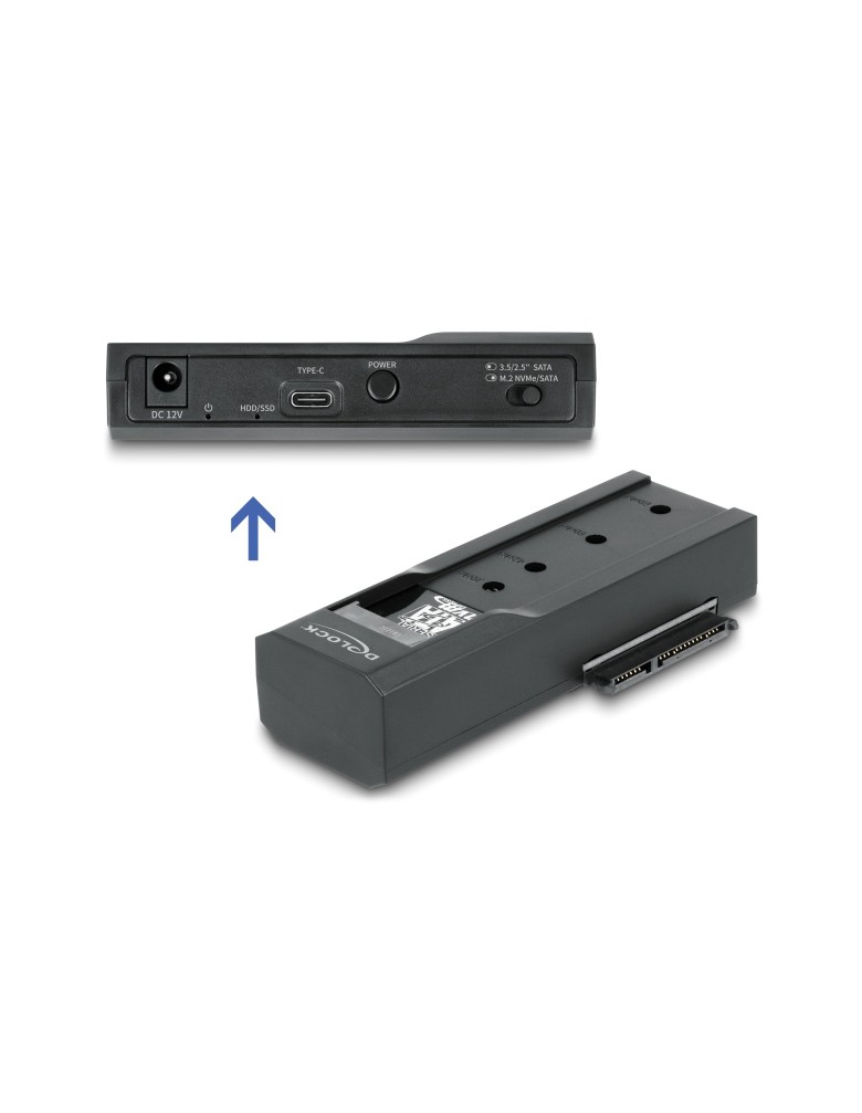 DELOCK docking station 64253 για M.2 NVMe/SATA SSD & HDD, 10Gbps, μαύρο