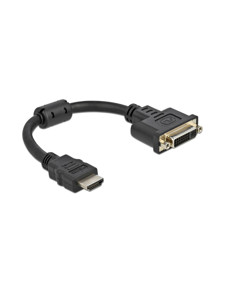 DELOCK αντάπτορας HDMI σε DVI 65206, 4K/30Hz, 20cm, μαύρος