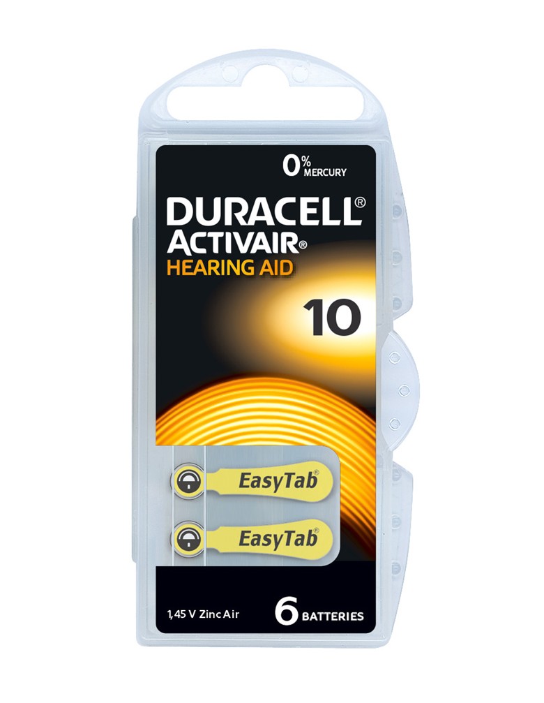 DURACELL μπαταρίες ακουστικών βαρηκοΐας Activair 10, 1.45V, 6τμχ