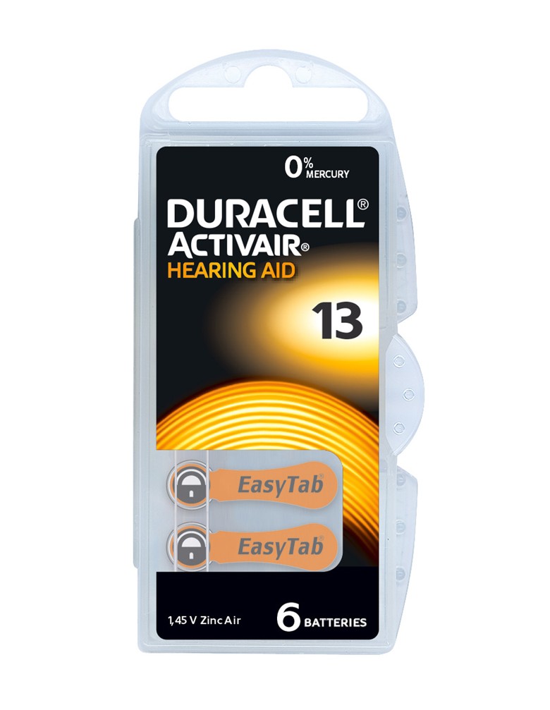 DURACELL μπαταρίες ακουστικών βαρηκοΐας Activair 13, 1.45V, 6τμχ