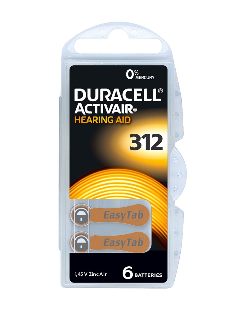 DURACELL μπαταρίες ακουστικών βαρηκοΐας Activair 312, 1.45V, 6τμχ