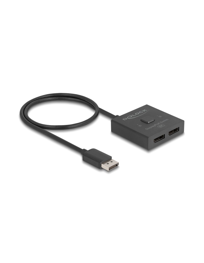 DELOCK DisplayPort switch 18906, 2 σε 1, bidirectional, 8K/30Hz, μαύρο