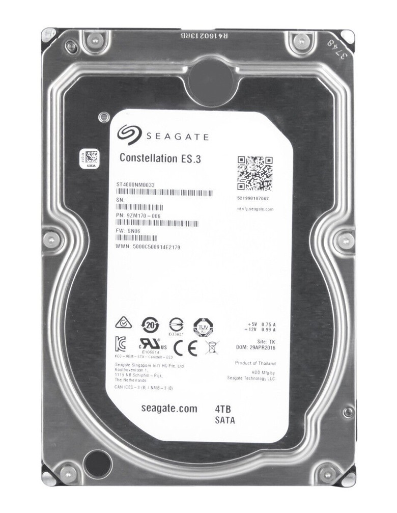 SEAGATE σκληρός δίσκος 3.5" Constellation ES.3, 4TB, 7200RPM, 6Gb/s, FR