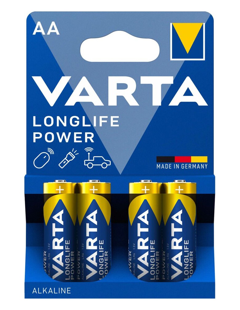 VARTA αλκαλικές μπαταρίες Longlife Power, AA/LR6, 1.5V, 4τμχ