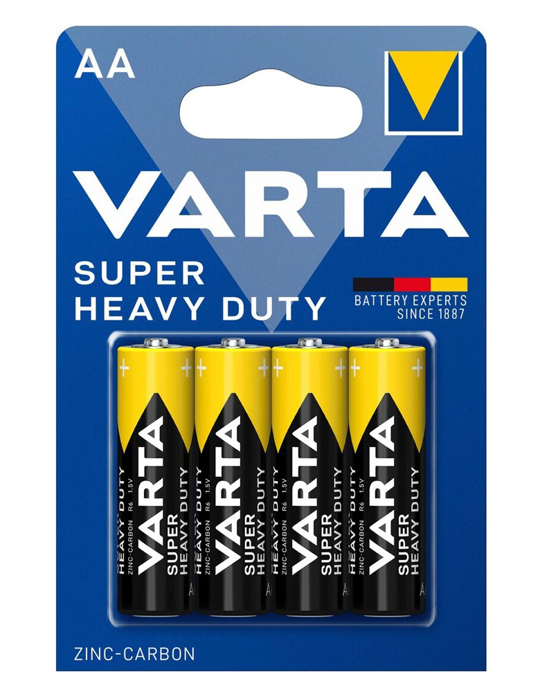 VARTA μπαταρίες Zinc Carbon Super Heavy Duty, AA/R6P, 1.5V, 4τμχ