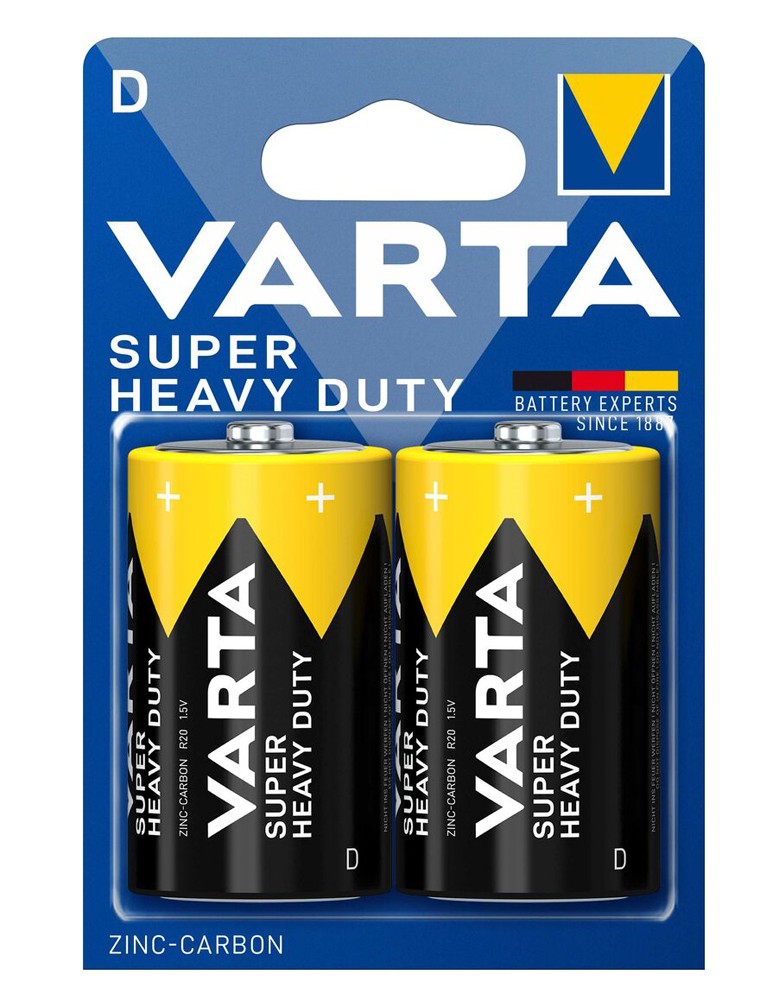 VARTA μπαταρίες Zinc Carbon Super Heavy Duty, D/R20P, 1.5V, 2τμχ