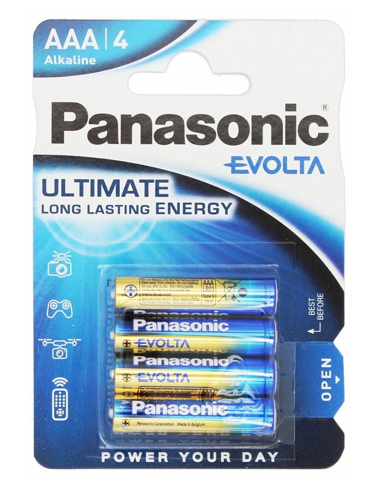 PANASONIC αλκαλικές μπαταρίες Evolta, AAA/LR03, 1.5V, 4τμχ