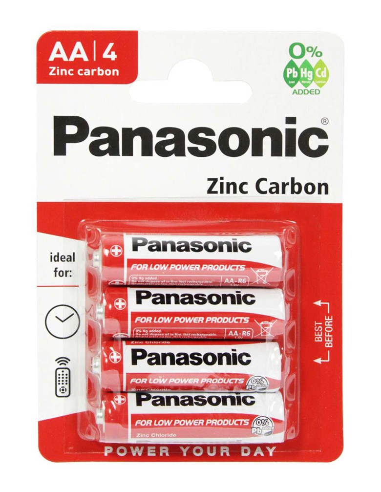 PANASONIC μπαταρίες Zinc Carbon, AA/LR6, 1.5V, 4τμχ