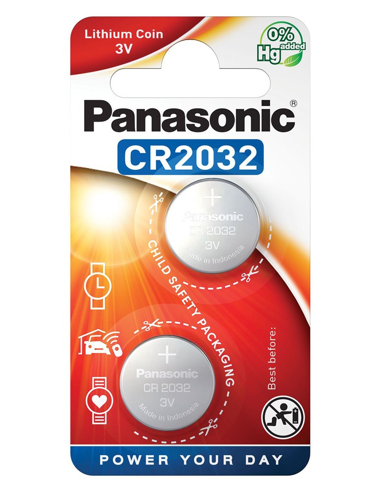 PANASONIC μπαταρία λιθίου, CR2032, 3V, 2τμχ