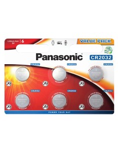 PANASONIC μπαταρία λιθίου, CR2032, 3V, 6τμχ