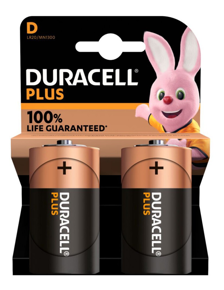 DURACELL αλκαλικές μπαταρίες Plus, D/LR20, 1.5V, 2τμχ