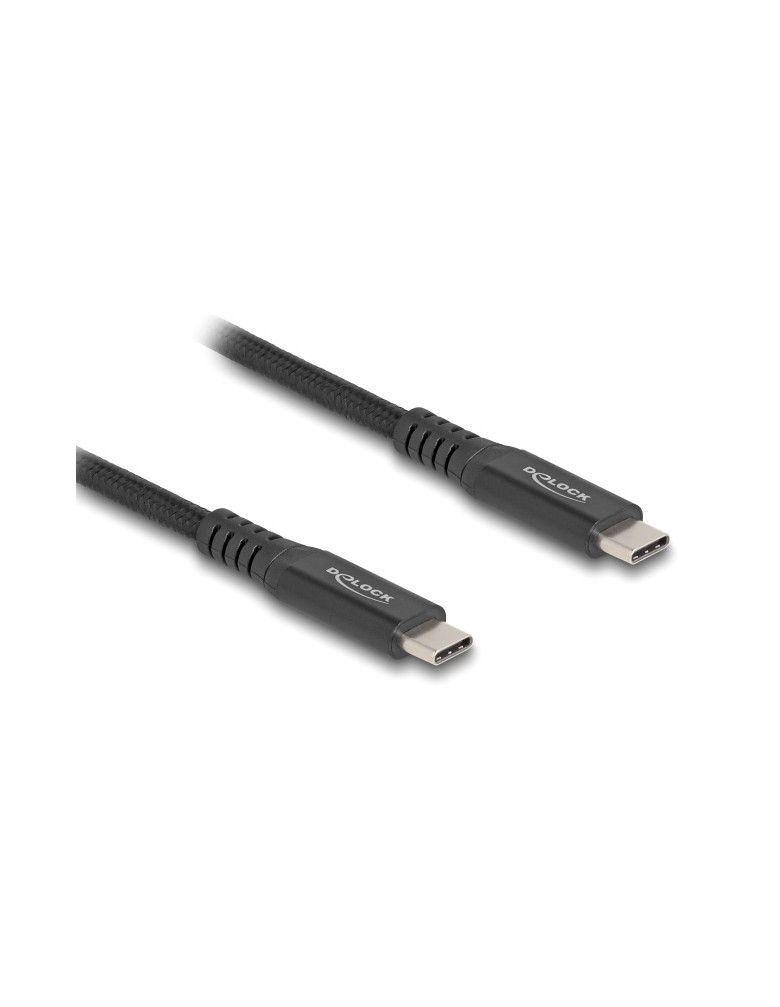 DELOCK καλώδιο USB-C 80023, 100W, 20 Gbps, 0.5m, USB4, E-Marker, μαύρο