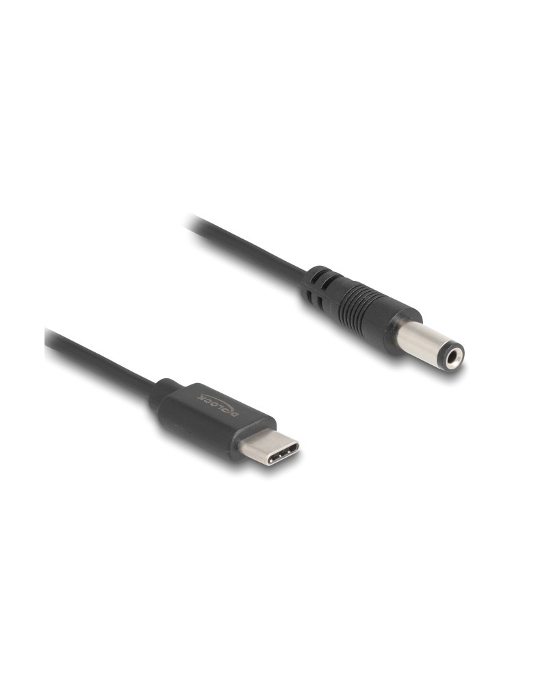 DELOCK καλώδιο USB-C σε DC 5.5 x 2.1mm 85397, 1m, μαύρο