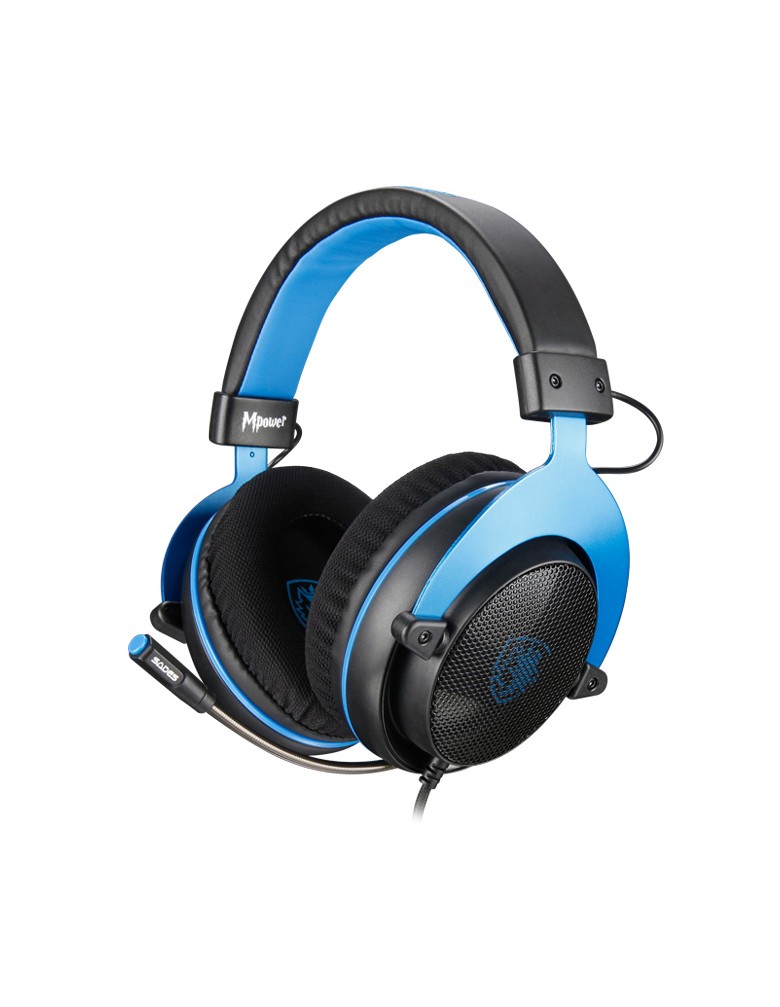 SADES Gaming Headset Mpower, Multiplatform, 3.5mm, 50mm ακουστικά, μπλε