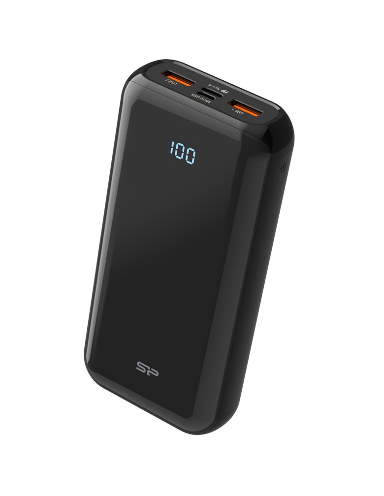 SILICON POWER power bank QS28, 20000mAh, 2x USB & USB Type-C, 18W, μαύρο