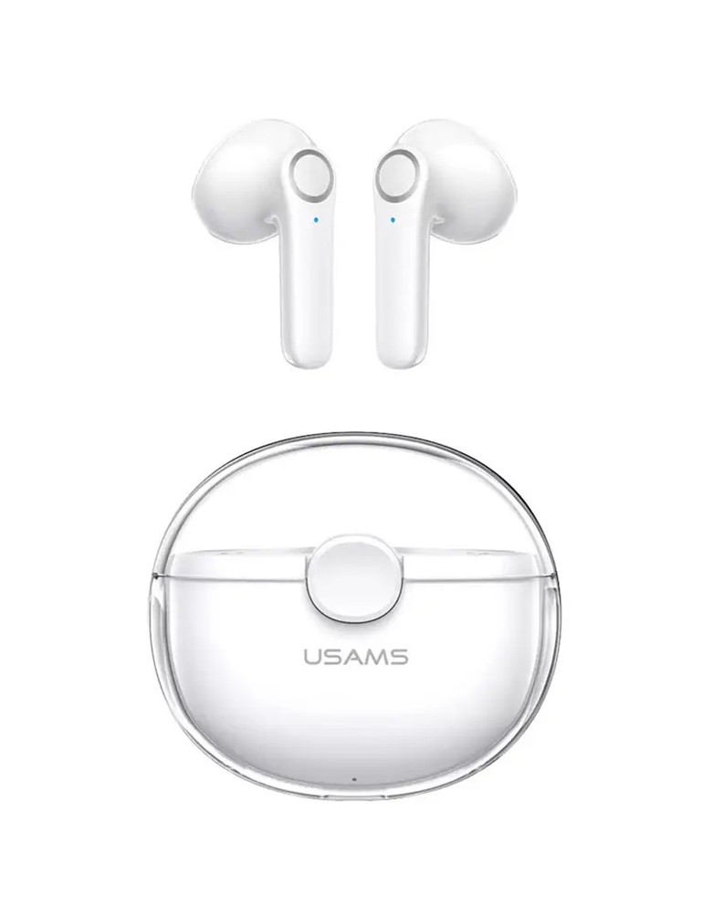 USAMS earphones με θήκη φόρτισης BU12, True Wireless, Φ13mm, λευκά