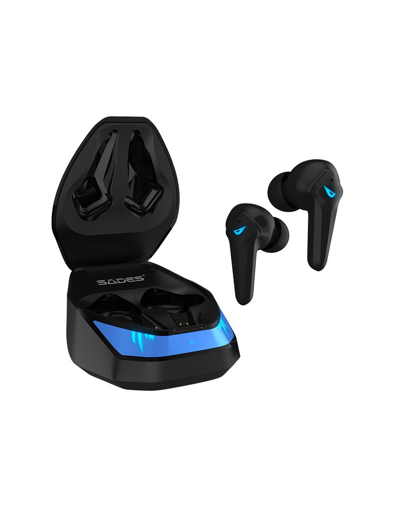 SADES gaming earphones Wings 200 με θήκη φόρτισης, True Wireless, μαύρα