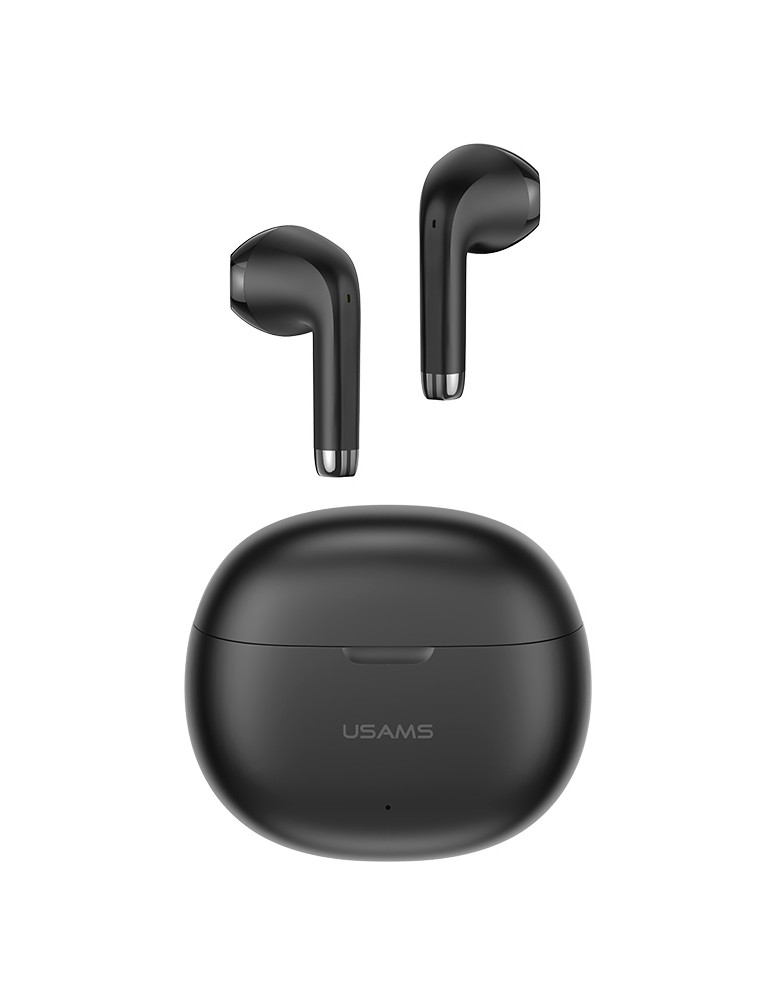 USAMS earphones με θήκη φόρτισης US-YO17, True Wireless, Φ13mm, μαύρα