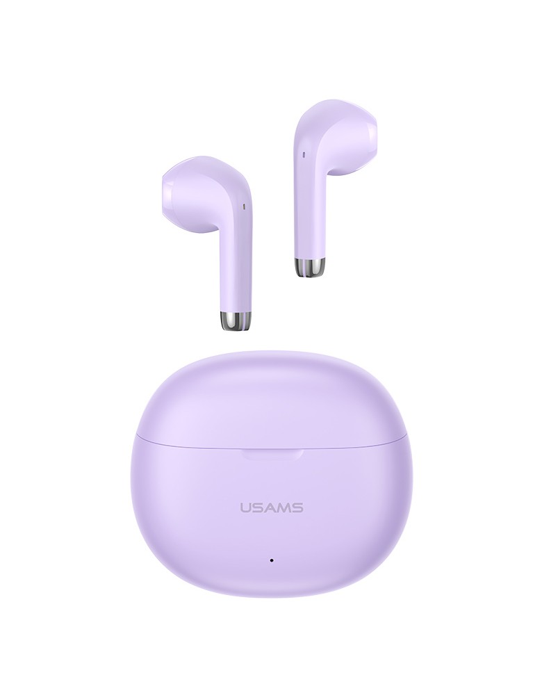 USAMS earphones με θήκη φόρτισης US-YO17, True Wireless, Φ13mm, μωβ