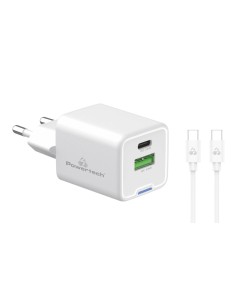 POWERTECH φορτιστής τοίχου PT-1224, καλώδιο, USB/USB-C,...