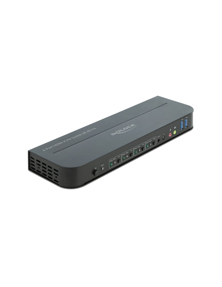 DELOCK HDMI KVM Switch 11483, 4 ports, USB 3.0, 3.5mm, 4K/60Hz, μαύρο