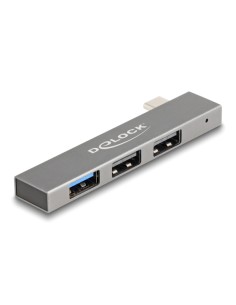 DELOCK USB hub 64274, 3x θυρών, 10Gbps, USB-C σύνδεση, γκρι