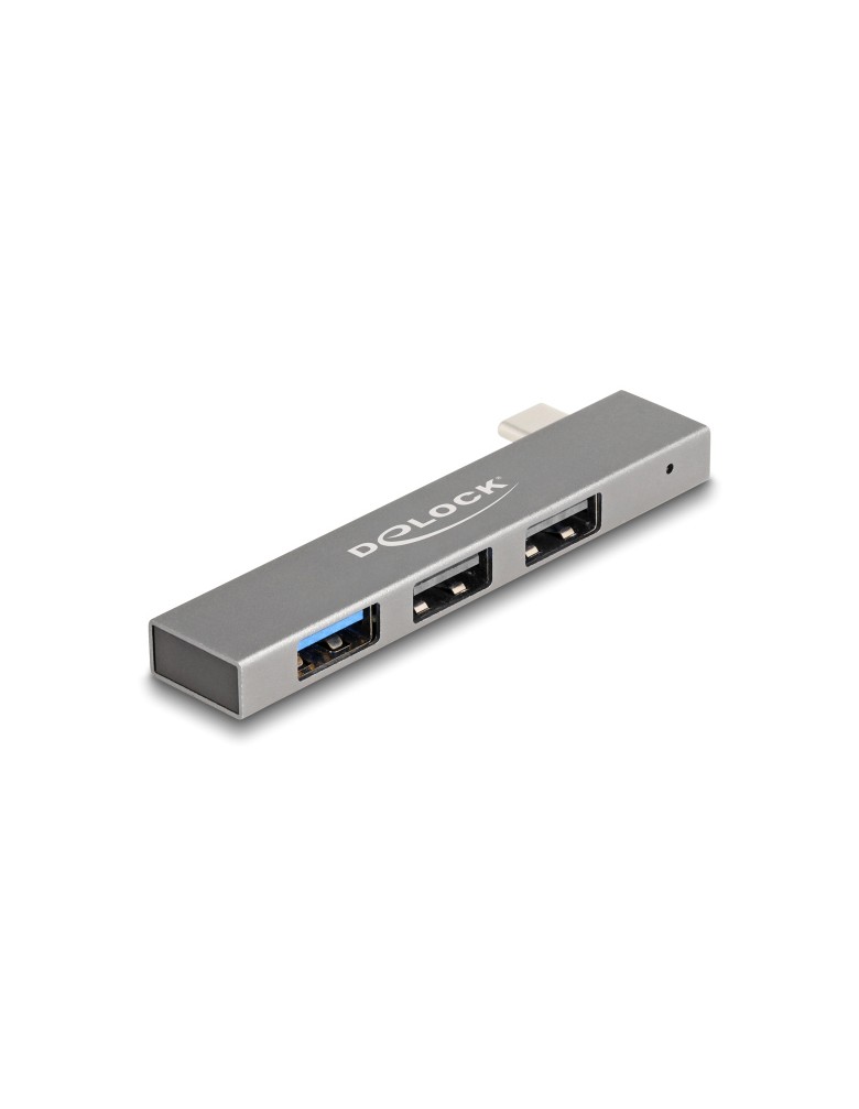 DELOCK USB hub 64274, 3x θυρών, 10Gbps, USB-C σύνδεση, γκρι