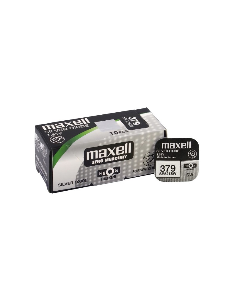 MAXELL Μπαταρία λιθίου για ρολόγια SR521SW, 1.55V, No379, 10τμχ