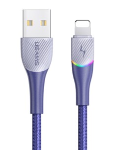 USAMS καλώδιο Lightning σε USB SJ541 με RGB φωτισμό,...