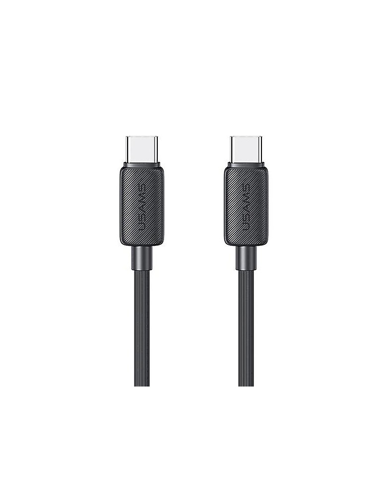 USAMS καλώδιο USB-C σε USB-C US-SJ691, 60W, 480Mbps, 1m, μαύρο