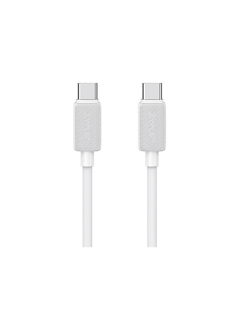 USAMS καλώδιο USB-C σε USB-C US-SJ691, 60W, 480Mbps, 1m, λευκό