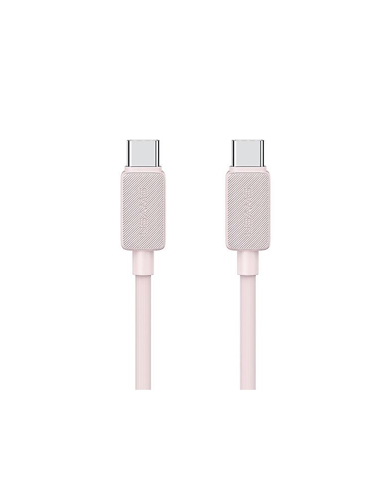 USAMS καλώδιο USB-C σε USB-C US-SJ691, 60W, 480Mbps, 1m, ροζ