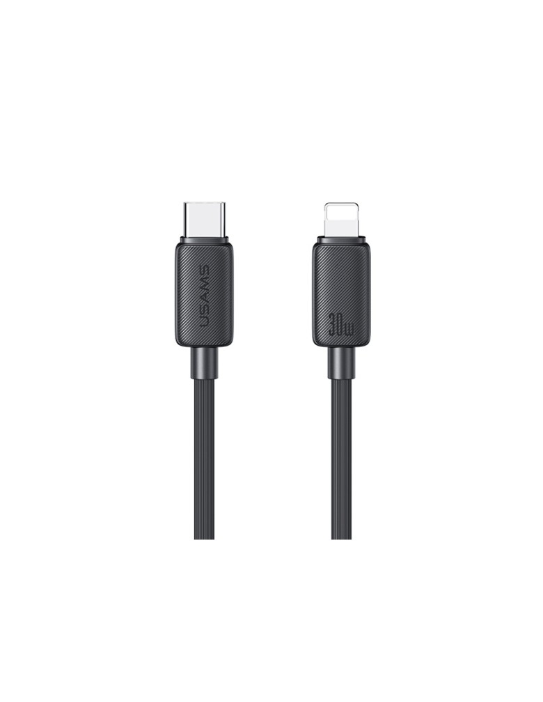 USAMS καλώδιο Lightning σε USB-C US-SJ692, 30W, 480Mbps, 1m, μαύρο