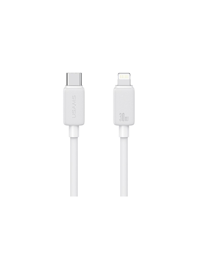 USAMS καλώδιο Lightning σε USB-C US-SJ692, 30W, 480Mbps, 1m, λευκό