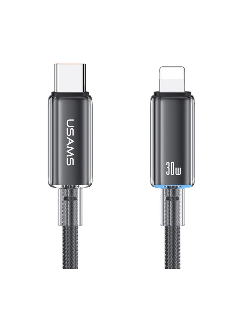 USAMS καλώδιο Lightning σε USB-C US-SJ659, 30W, 480Mbps, 1.2m, μαύρο