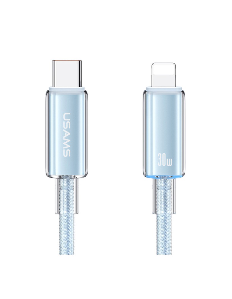 USAMS καλώδιο Lightning σε USB-C US-SJ659, 30W, 480Mbps, 1.2m, μπλε