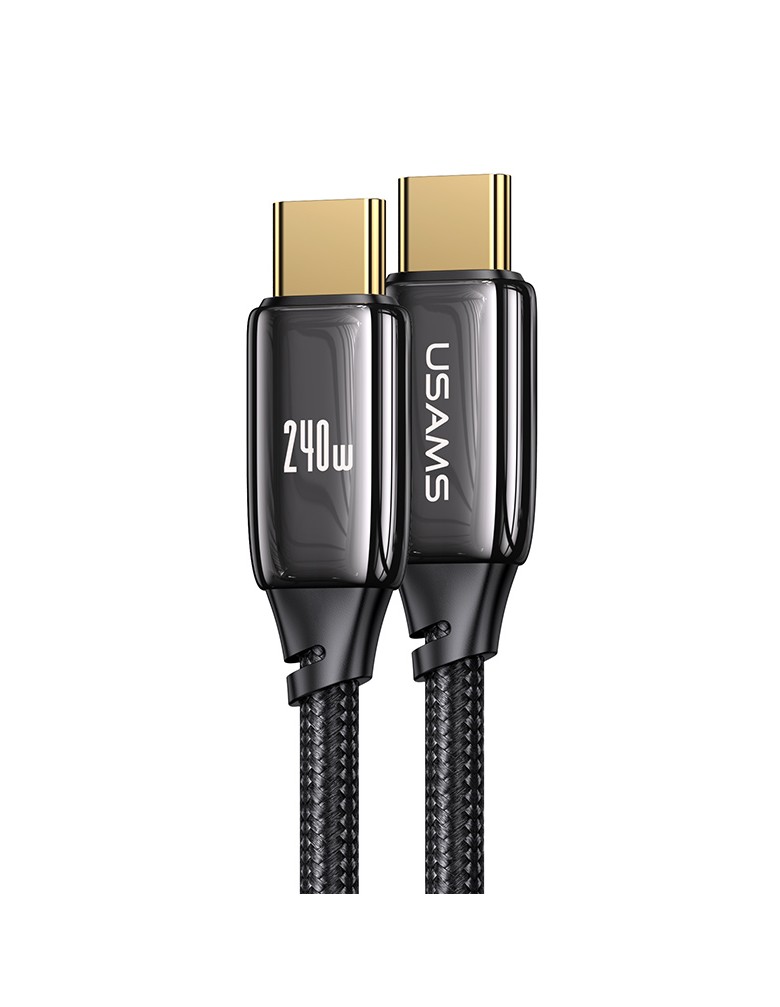 USAMS καλώδιο USB-C σε USB-C US-SJ580, 240W PD 3.1, 480Mbps, 1.2m, μαύρο