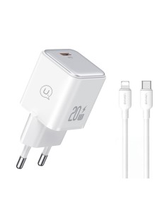 USAMS φορτιστής τοίχου US-YX με καλώδιο Lightning, USB-C...