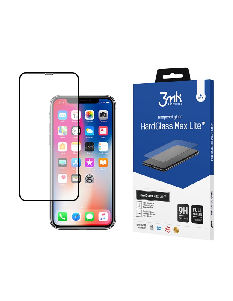 3MK HardGlass Max Lite Full Screen Apple iPhone 11 Pro / iPhone XS / iPhone X Μαύρο - 3MK - Μαύρο - iPhone 11 Pro, iPhone X, iPh