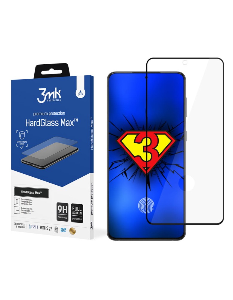 Προστατευτικό Οθόνης 3MK HardGlass Max Samsung (Finger Print) Galaxy S20 Ultra Μαύρο - 3MK - Μαύρο - Galaxy S20 Ultra