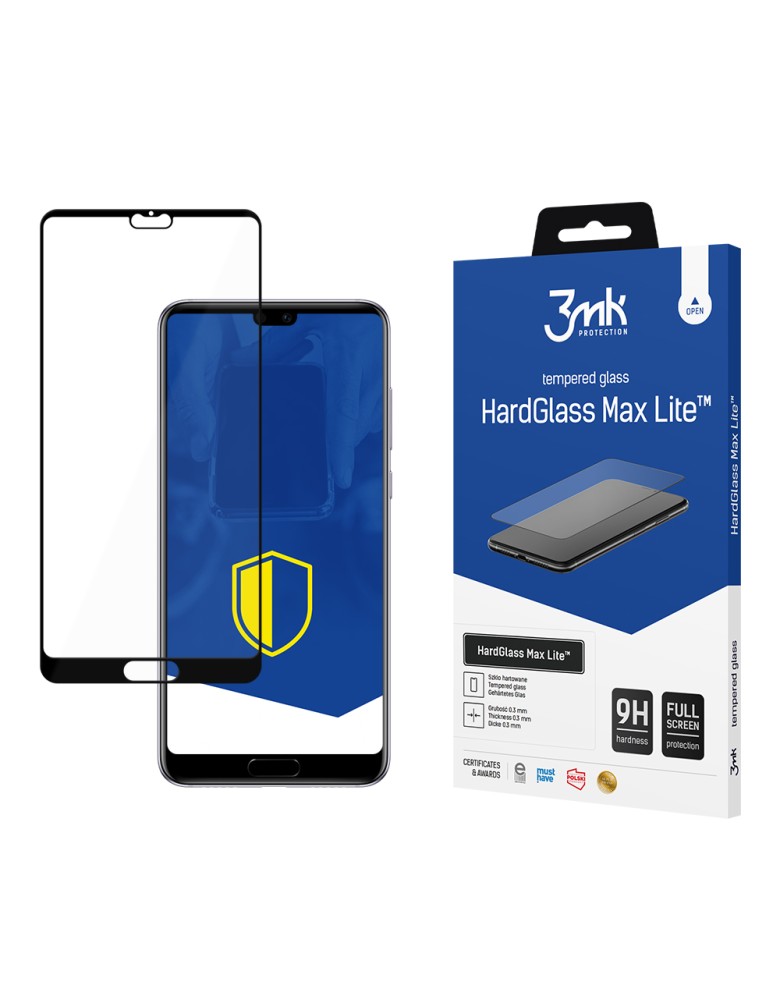 3MK HardGlass Max Lite Full Screen Huawei P20 Μαύρο - 3MK - Μαύρο - P20