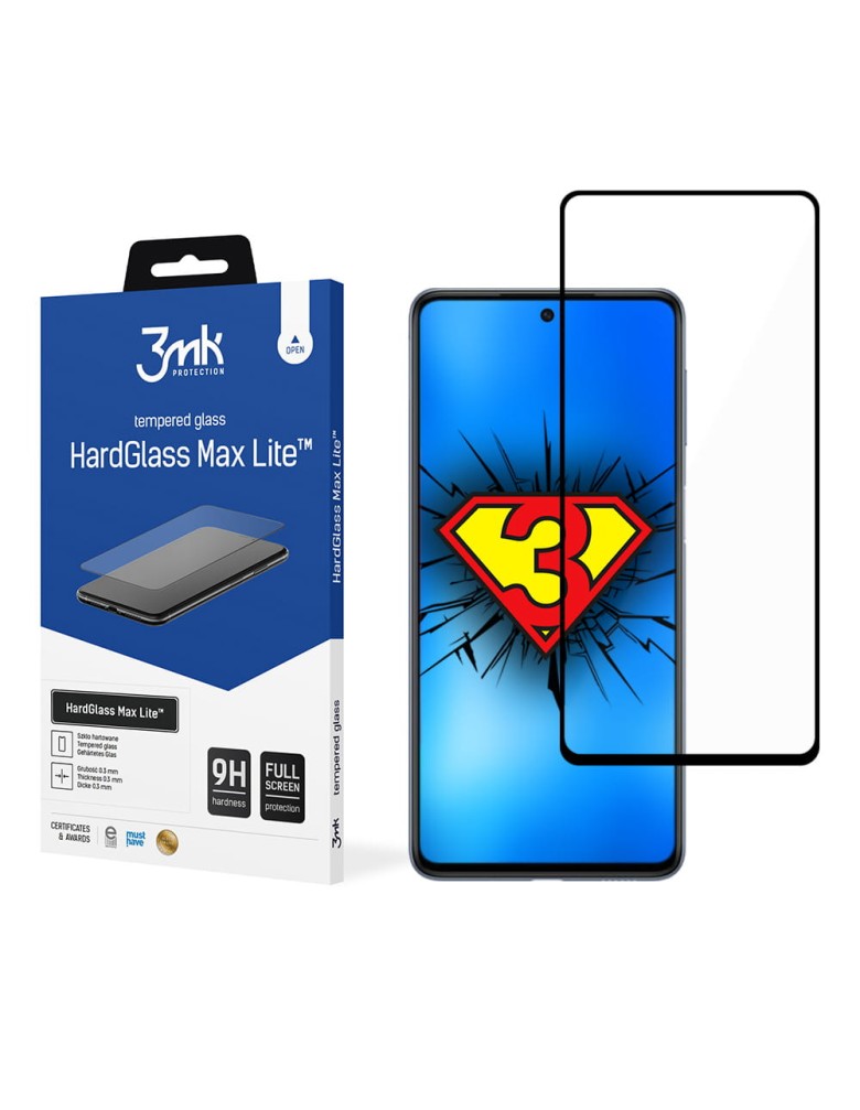 3MK HardGlass Max Lite Full Screen Samsung Galaxy M53 5G Μαύρο - 3MK - Μαύρο - Galaxy M53 5G