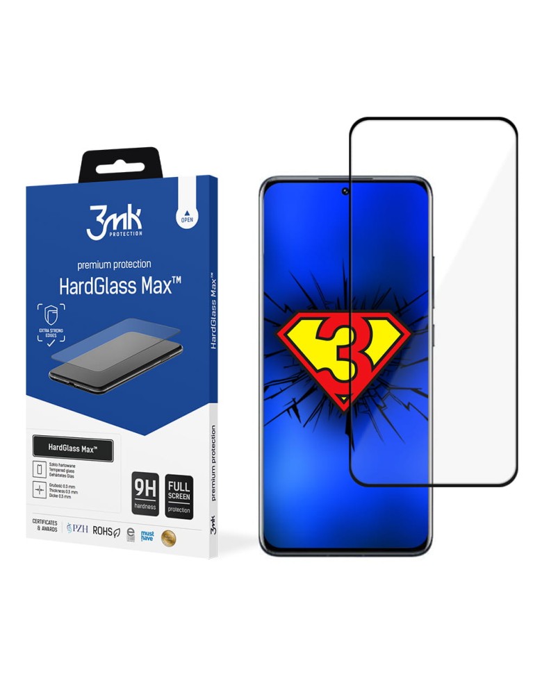 Προστατευτικό Οθόνης 3MK HardGlass Max Full Screen Xiaomi Xiaomi 12 / Xiaomi 12X 5G Μαύρο - 3MK - Μαύρο - Xiaomi 12, Xiaomi 12X 