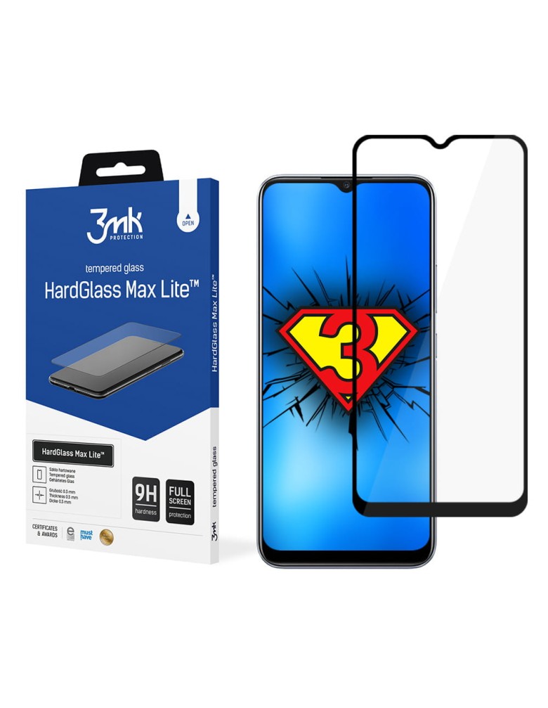 3MK HardGlass Max Lite Full Screen Realme C21 Μαύρο - 3MK - Μαύρο - Realme C21