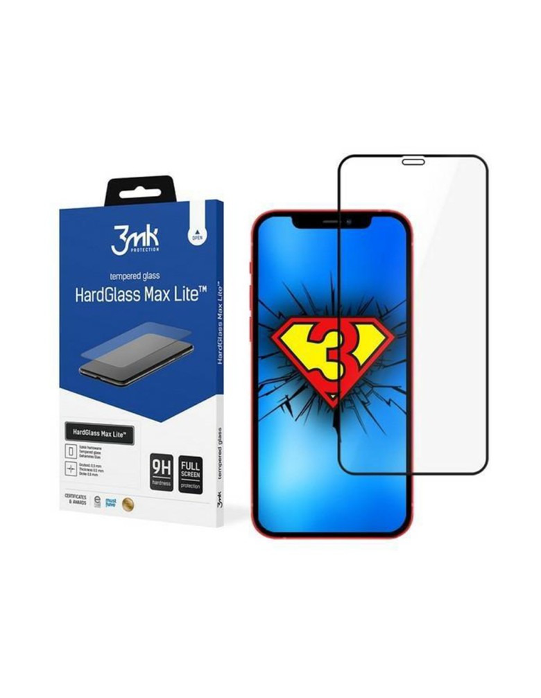 3MK HardGlass Max Lite Full Screen Apple iPhone 12 / iPhone 12 Pro Μαύρο - 3MK - Μαύρο - iPhone 12, iPhone 12 Pro