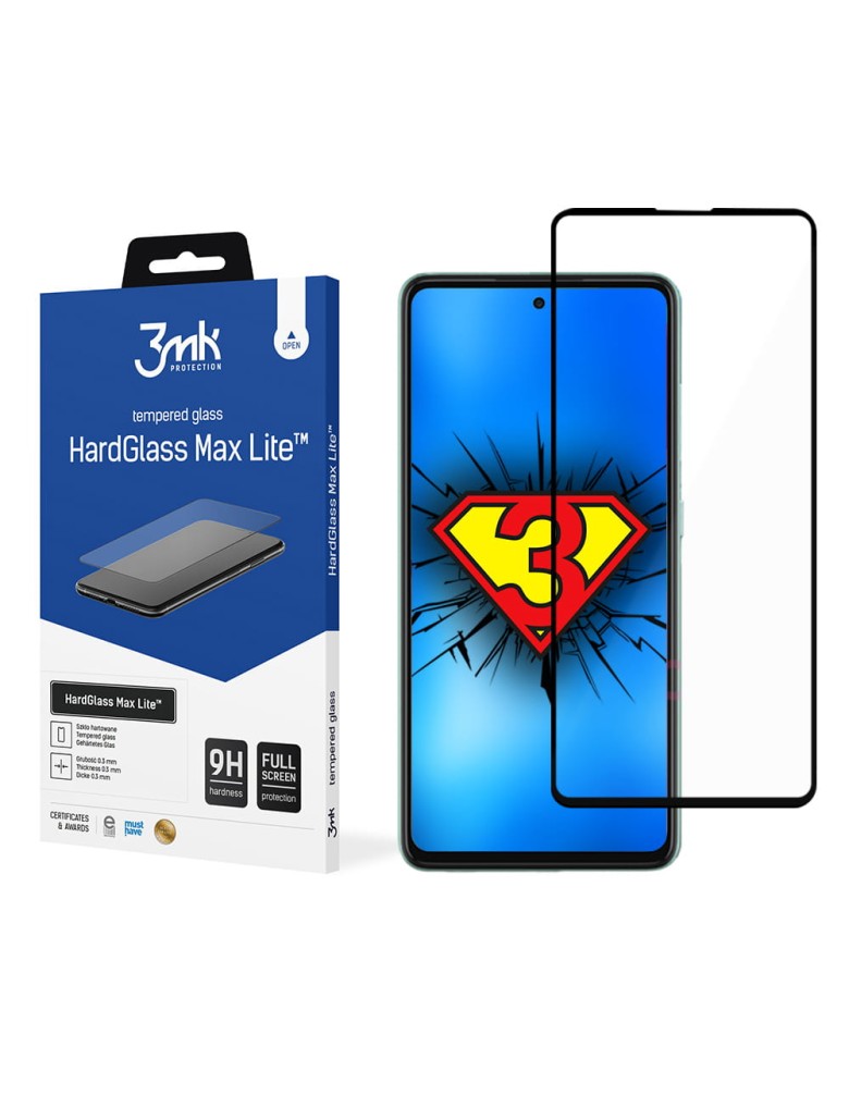 3MK HardGlass Max Lite Full Screen Samsung Galaxy A52 4G/5G / Galaxy A52s 5G Μαύρο - 3MK - Μαύρο - Galaxy A52 4G/5G, Galaxy A52s